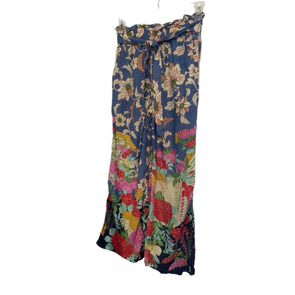 Anthropologie Leilani Floral Paperbag Wide Leg Pants Resort Wear Vacation XS - Picture 6 of 7